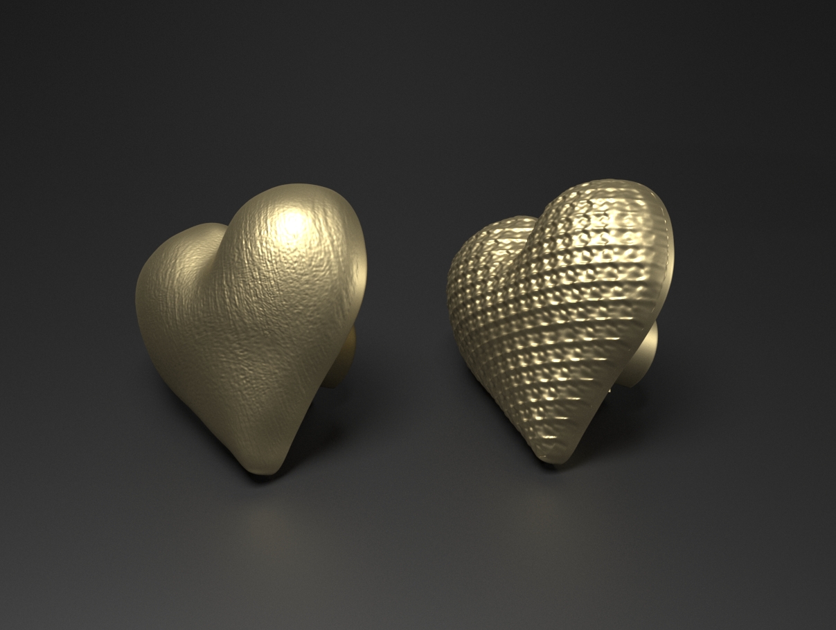 Apliques Metálicos Organicos — modelagem 3D e renderização PBR de joalheria