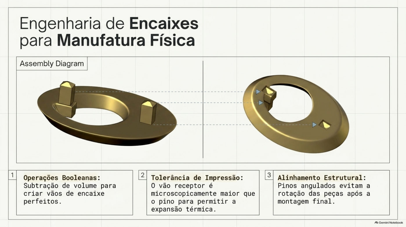 Engenharia de encaixes para manufatura física — diagrama de montagem