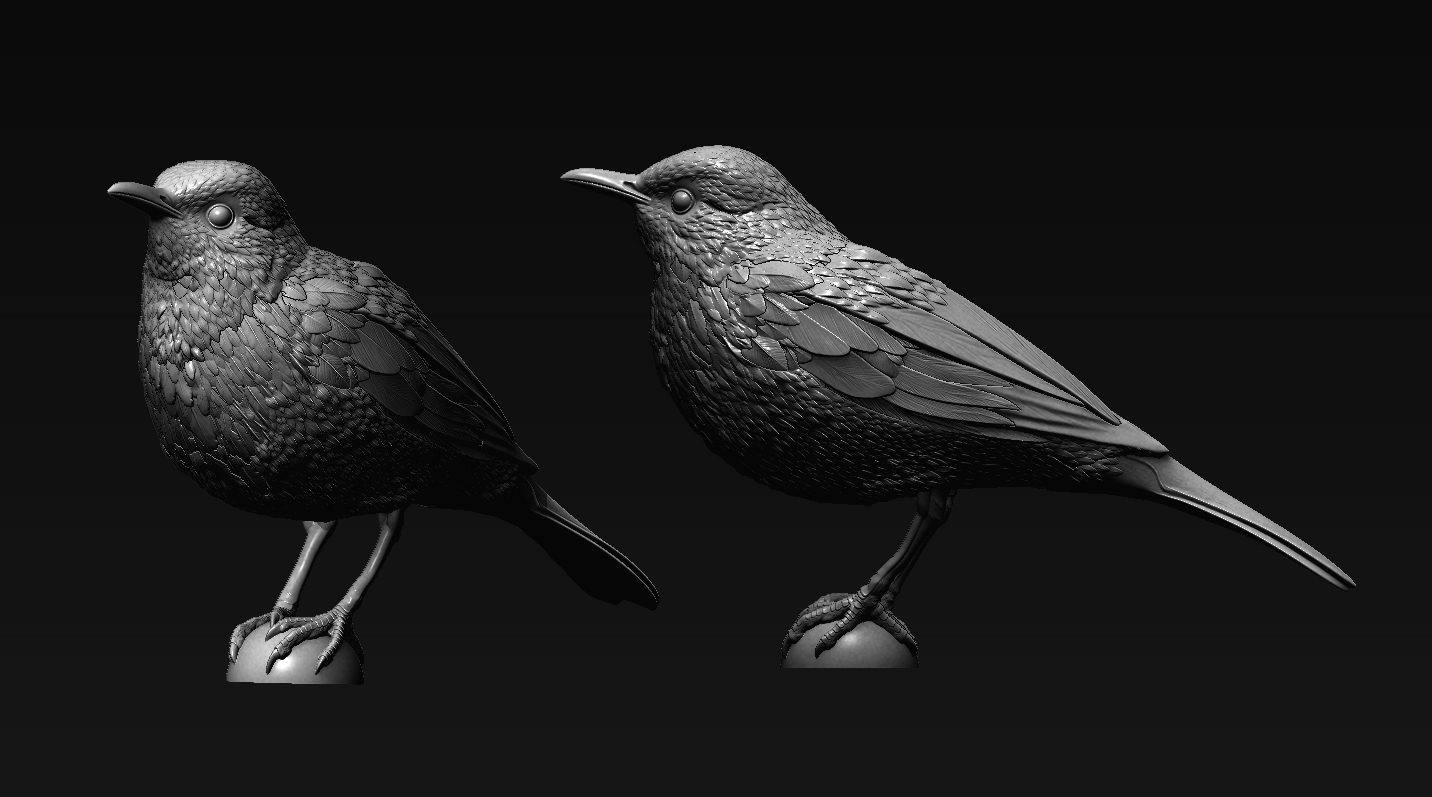 Sabiá — ave esculpida em 3D