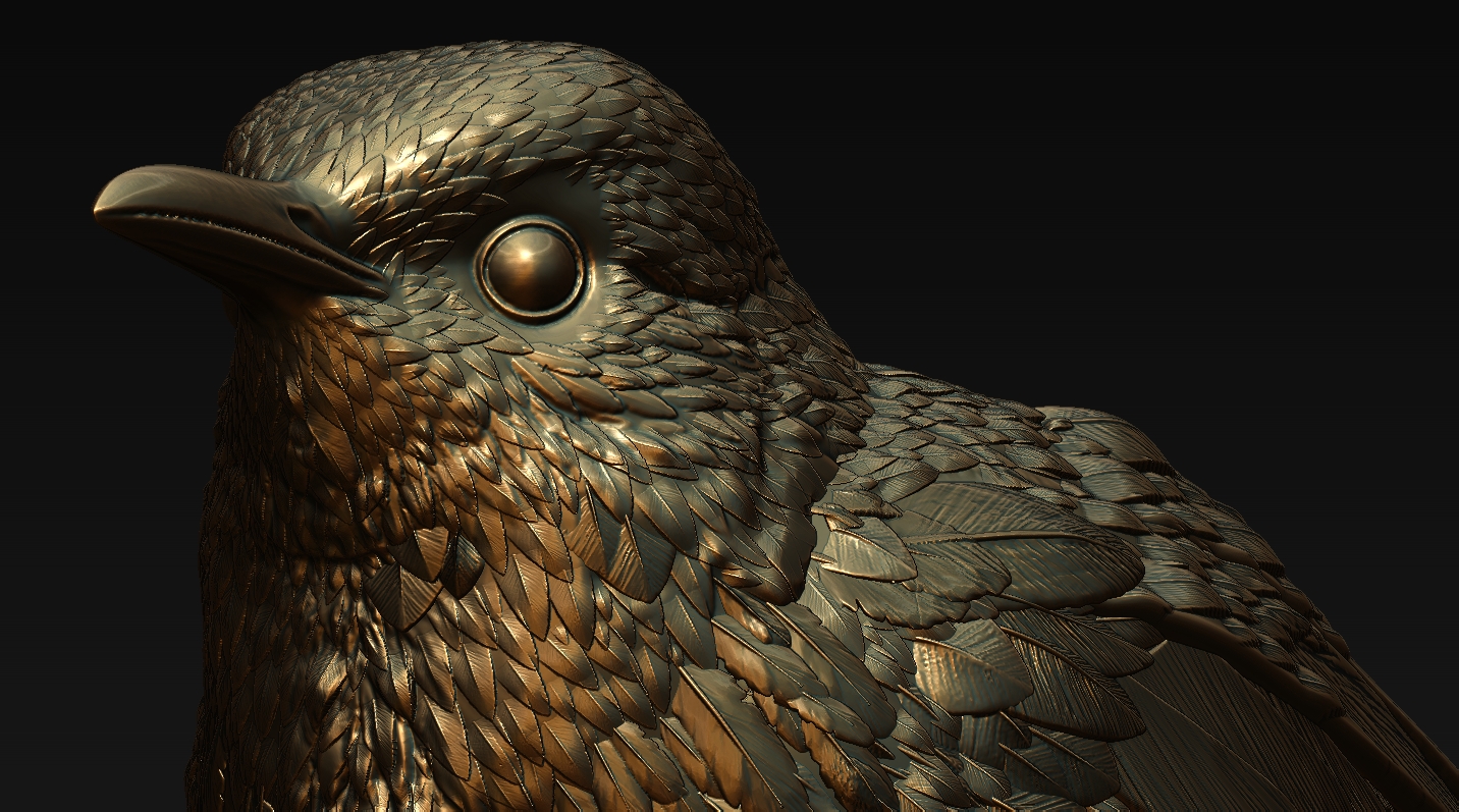 Sabiá — ave esculpida em 3D
